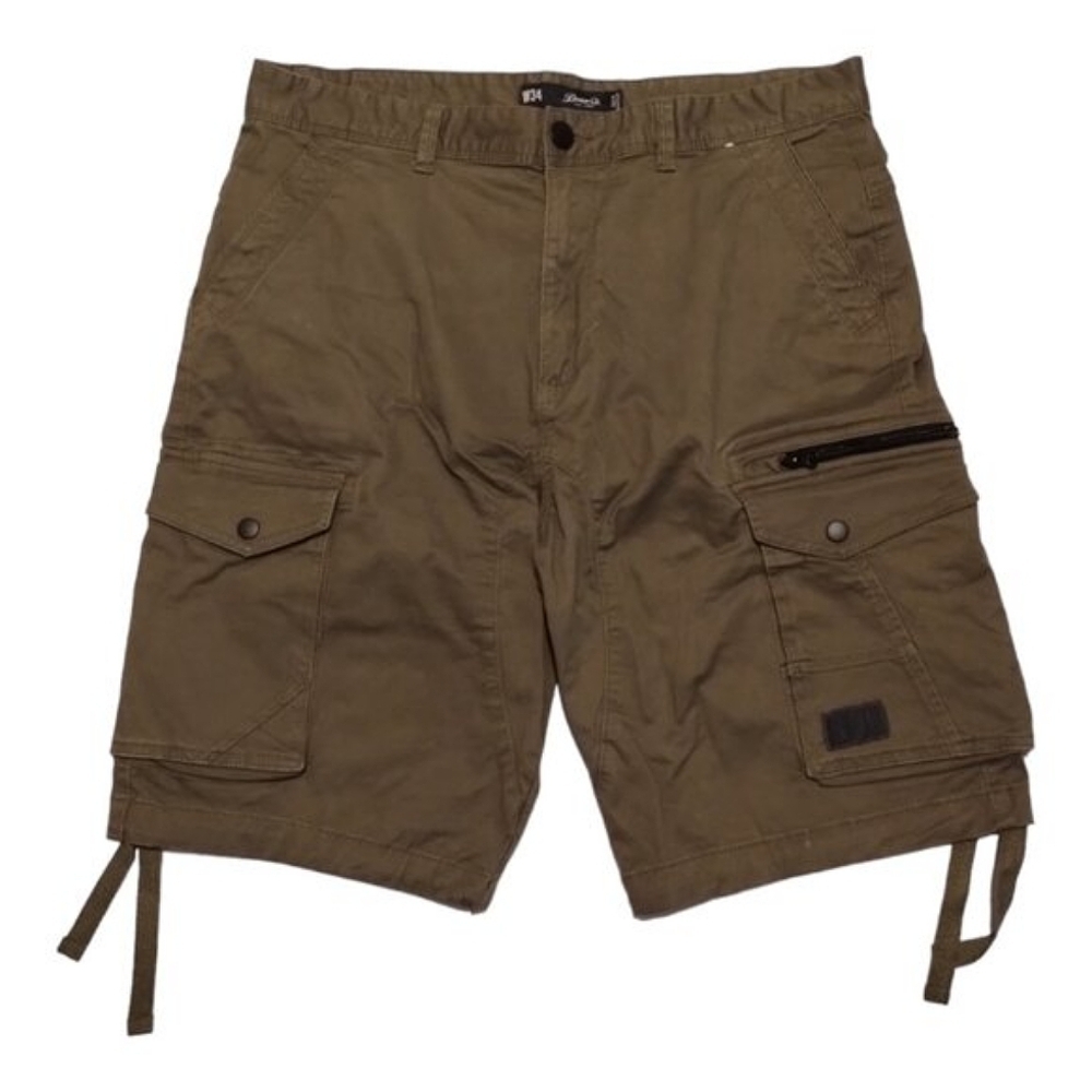 Denim Co Khaki Utility Army Cargo Shorts Size 34‎ Multi Pockets Outdoor Casual